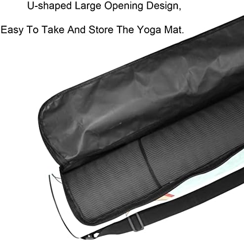 Лаијухуа Јога Мат торба, двојни патенти јога салата торба за жени и мажи - мазни патенти, големи отвори и прилагодливи ленти во форма на У, одговара