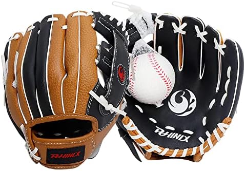 Phinix Tee Ball Glove 8,5 -10 со бејзбол од пена за деца игра и тренинг