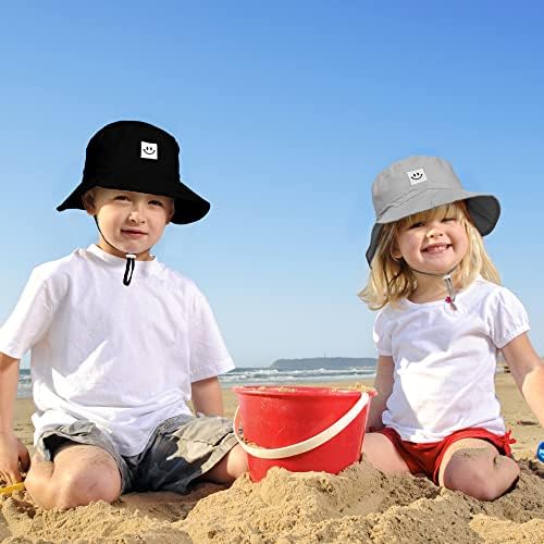 Порока 4 пакет бебе сонце капаче насмевка лице капаче дете за деца прилагодливи шапки за корпа широко распространети капи за момчиња за девојчиња