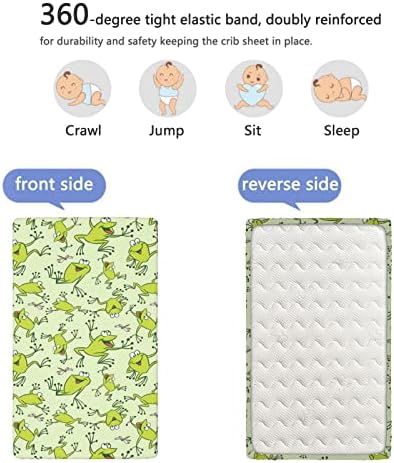 Расадник тематски опремени мини чаршафи, преносни мини креветчиња со меки и затегнати облеки за креветчиња - одлично за момче или девојче