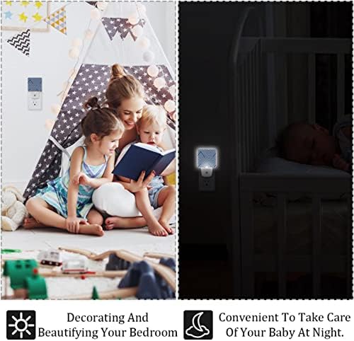 Навеј сини ленти LED ноќно светло, детски ноќни светла за приклучок за спална соба во wallидна ноќна ламба прилагодлива осветлување