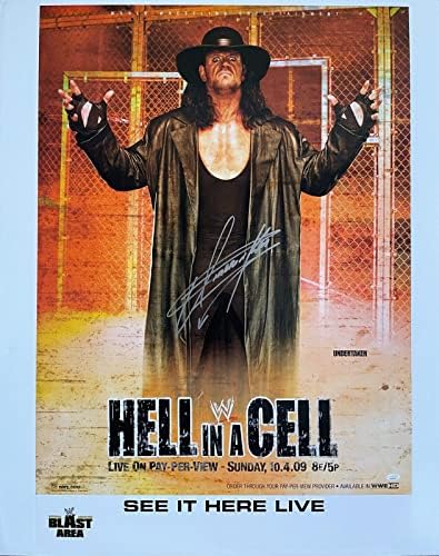 Андертејкер потпиша пекол во ќелија оригиналната WWE плати по преглед на постери JSA - Автограмирани фотографии во борење