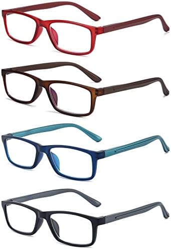 Раог 4 пакувања за читање очила жени мажи 1,75 сино светло блокирање-филтер УВ-зраци/читачи на компјутерски светла, флексибилни очила