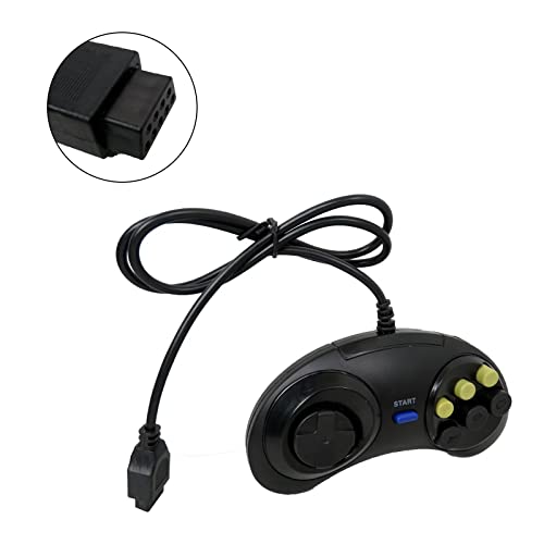 Xiami 2PCS 6 контролер на играта на копчињата за Sega Genesis Black