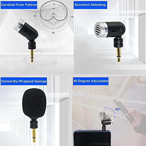 Gintooyun Smartmic Mono TS микрофон, 3,5 mm мини омнидирекциски микрофон за камера DSLR, звучник, студио за интервју, итн