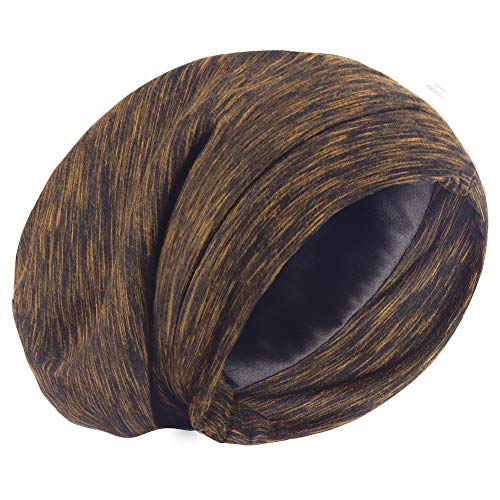 Капаче за спиење за кадрава коса - екстра голема свилена хауба со прилагодлива сатенска постава