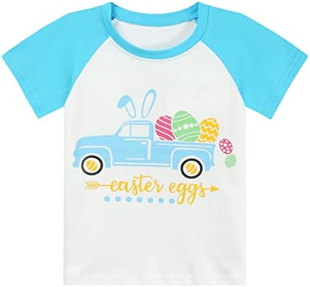 ДДСОЛ Велигденска кошула Дете за мали момчиња со јајца од јајца за девојчиња маица маица за зајачиња за момчиња за момчиња 2Т-7