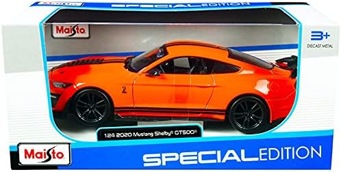 Diecast Car W/Case Case - 2020 Ford Mustang Shelby GT500, светло портокалово - Maisto 31532or - 1/24 Scale Diecast Model Car Car Car Car Car