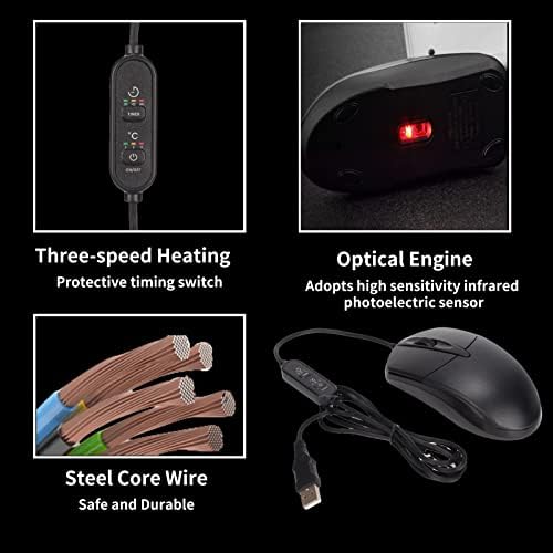 Жијавекс Жичен Гејмерски Глушец, 1600dpi Ergономски Глувци, Загреан Глушец Со 3 Прилагодување/Тајминг На Температурата На Брзината, USB