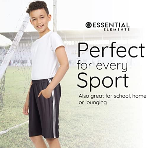 Суштински елементи 5 пакет: Момци младински атлетски активни спортски спортски салата кошарка шорцеви со џебови