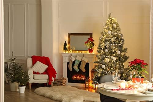 Каролина богатства BB4248CS Среќна новогодишна елка Англиски булдог Бело Божиќно порибување, камин виси чорапи Божиќна сезона забава