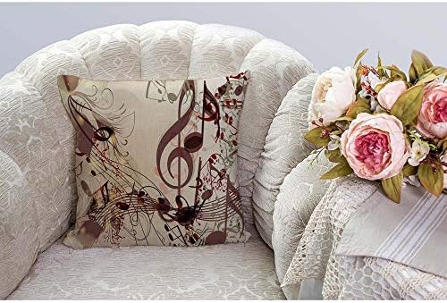 HGOD дизајнира MusicNotes Square Pillow Pushion Cover, Creative Music Backid