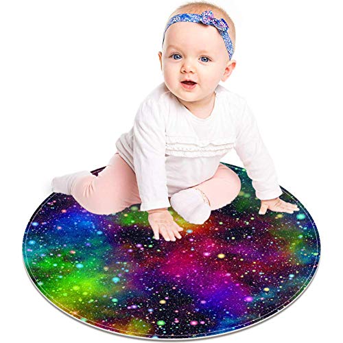 Апстракт шарен универзум Виножито галаксија шема, не -лизгачки врат 23,6 Тркалезни теписи теписи за деца за бебиња соба за бебиња