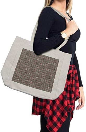 Геометриска торба за купување на Амбесон, шарен состав со триаголници ретро песочен часовник мотиви апстрактни, еколошки торбички за еднократна