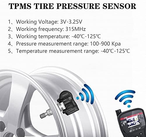 Сензор за притисок на гуми Advanex 315MHz, сензор за мониторинг на притисок на гумите, компатибилен со Hyundai Accent Sonata 2010-2014;