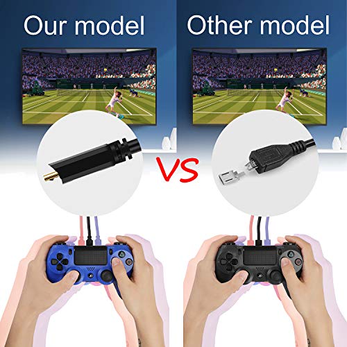 Lybdwe 2 пакет 13,5ft PS4 Controller Chaber Cable, Play and Charger USB 2.0 Кабел за полнење на кабел за синхронизација со голема брзина