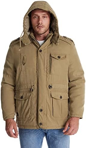 ADSSDQ Зимски палта за мажи, зимски палта мажи плус големина тренд парк со долг ракав ветернофрен јакна цврста боја вклопување