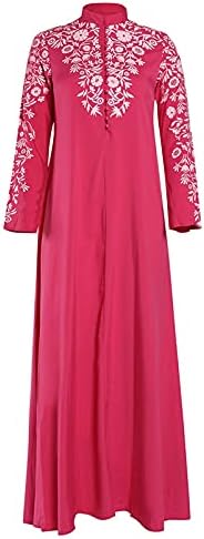 Зефотим Кафтан се облекува за жени со долг ракав, цветни макси муслимански арапски исламски африкански пакистански фустан