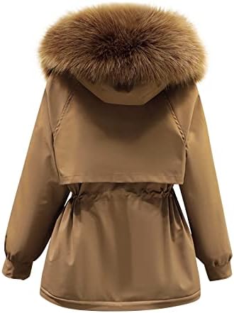 Womenените плус големина дневно зимски палто со долг ракав задебелен јакна топла качулка со дебела постепена облека за надворешни жени зимски