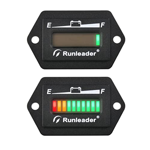 2 парчиња Runleader 36V мерач на гориво на батерии, мерач на ниво на батерија, батерија со олово киселина, примена, единечен и