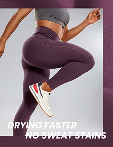 Крц јога улти -сува вежба за тренингот за жени 25 '' - високи панталони со јога 7/8 атлетски трчање фитнес салата за теретани