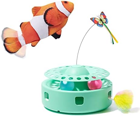 Potaroma Smart 3 во 1 играчка со мачки и играчка со миленичиња со миленичиња од риба од кловн