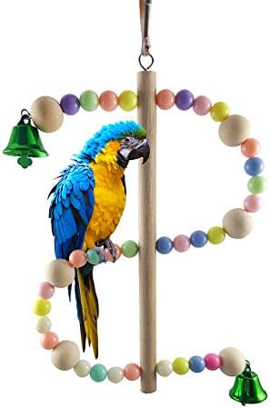 Phoenixb2c Мода шарена миленичиња птици играчки монистра со облик на папагал миленичиња за миленичиња птица штанд решетката гризејќи виси играчка
