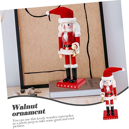 Абоофан 5 парчиња играчка Десктоп подароци забава германска статуа со клаузула фигура украси христијански дрвени оревици украси