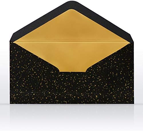 10 пликови црни со златна метална постава 8,66 x 4,33 во за поздравни картички покани за ваучери за Божиќни картички