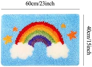 Комплети за килим со кука за заклучување Виножито шема 23x15 инчи, цртан филм килим вкрстена бод комплет дете за возрасни, почетник