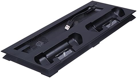 Standdemi PS4 Console Stand, 3 во 1 вертикален вентилатор за ладење со контролори за полнач за контроли за PS4 тенок конзол