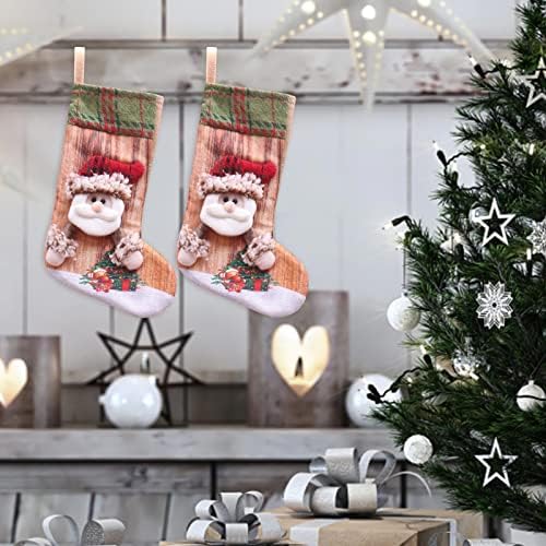 2 парчиња Божиќно порибување Големи Божиќни чорапи Декорација Дедо Снежаман ирваси порибување Божиќни украси и кристали за додатоци
