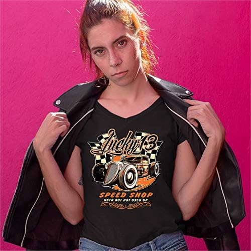 Среќна 13 продавница за брзина на женски маички со маица со стаорец на маица 66