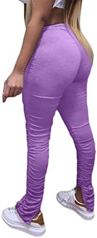Andongnywell жени наредени џогери јога спорт плетени панталони со високи половини