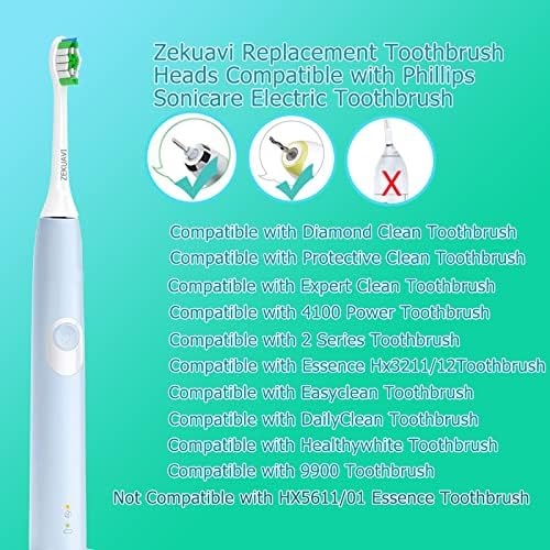 Глави за замена на Зекуави компатибилни со електрична четка за заби на Philips Sonicare, глави за четки за заби за експерт за заштита