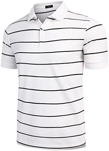 Коофанди мажите кратки ракави Поло кошули Класично вклопуваат обични лесни атлетски голф -маици за голф Поло