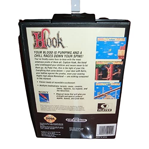 Aditi Hook Us Cover со кутија и прирачник за Sega Megadrive Genesis Video Game Console 16 bit MD картичка