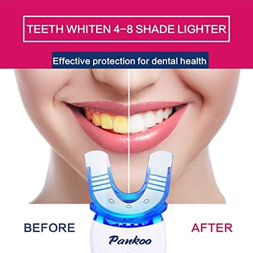 Комплет за белење на забите со LED светло дома за чувствителни заби, професионален белег на заби со лента за силиконски уста од 2xdouble,