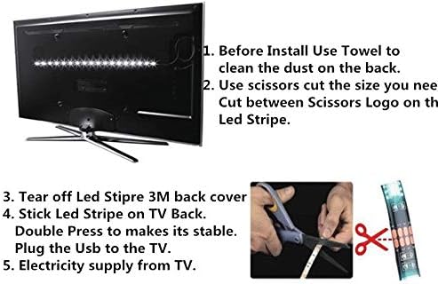 Landua RGB USB LED лента за ленти 2835SMD DC5V Флексибилна LED светлосна лента лента 5M HDTV TV Desktop екран