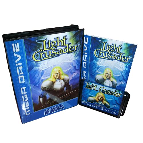 Aditi Light Crusader EU Cover со кутија и прирачник за Sega Megadrive Genesis Video Game Console 16 бит MD картичка
