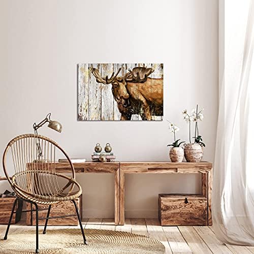 Duobaorom Голем гроздобер лос платно wallиден уметност Сликата диви животни елк елени на дрво позадина животно слика wallид декор за спална