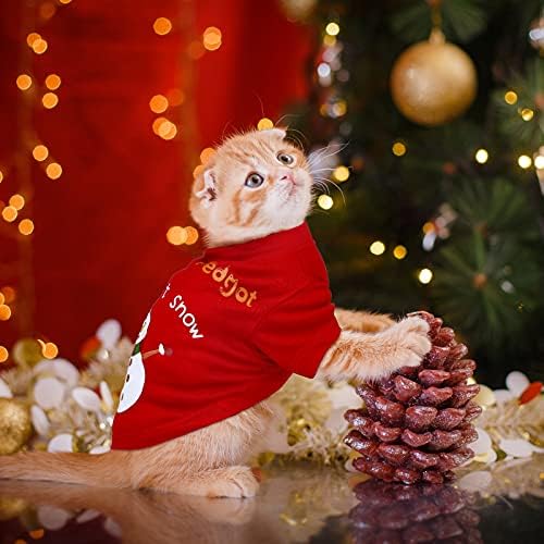 Педгот 3 пакет кучиња Божиќна кошула Дедо Мраз, снежен човек, елф домашно милениче Божиќна облека печатена кутре маица косплеј миленичиња