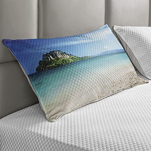 Амбесон плажа ватирана перница, Гранд карпа во пределот на тропскиот остров Кристално море, со летна плажа, стандардна покривка за перница со