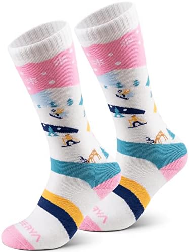 Weierya Kids Skes Cosps Merino Wool, детски волна чорапи, снежни чорапи со високи колена за момчиња, зимски чорапи, 1/3 пара