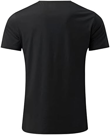 Машки кошули за мажи на Здфер фитнес спорт на отворено кратки ракави татковци ден печатени врвови на маица за вратот на вратот Обичен џемпер на