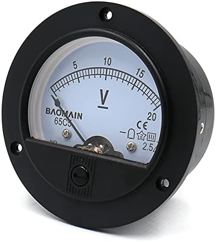 Баомаин 65C5 аналоген панел мерач на напон на напон на напон, аналоген волтметар DC 0-20 V
