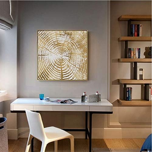 KXDFDC Златни годишни прстени минималистички линии дневна соба wallидна декорација мурали апстрактни тремот виси слики