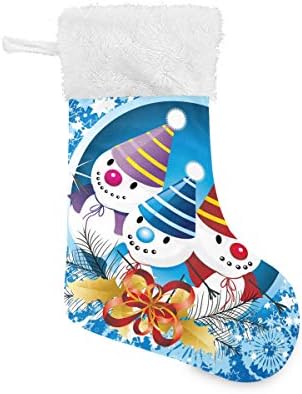 Алаза Божиќни чорапи Божиќни снежни луѓе Класик Персонализирани големи декорации за порибување за семејни сезонски празници Декор 1 пакет,