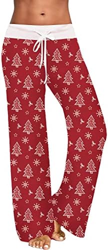 Божиќни панталони за пижами за жени со црвена карирана пижама дното на црвената карирана плус големина на панталони за спортски салон