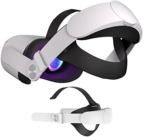 Биохерм елита лента за Oculus Quest 2 додатоци, прилагодлива и лесна лента за глава за подобрена тежина за поддршка и рамнотежа во VR
